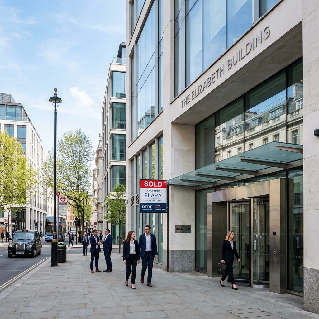 A modern UK commercial property with a sold sign